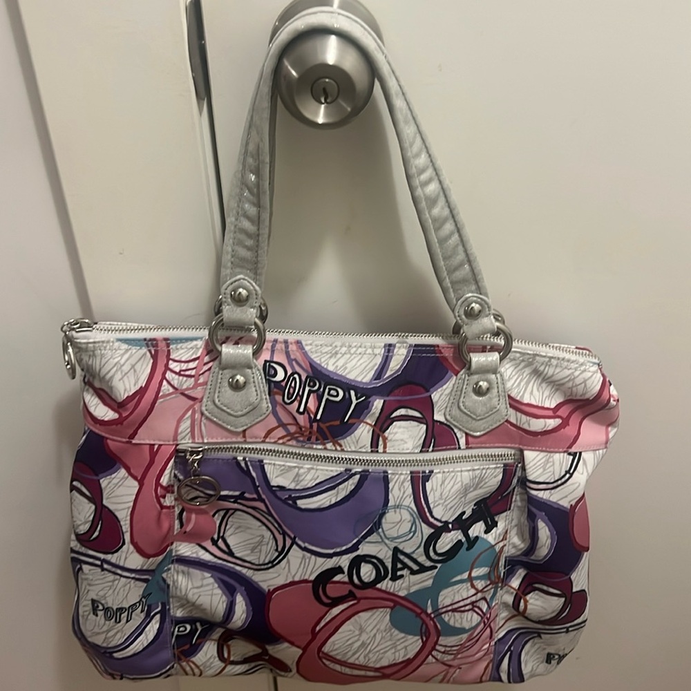 Coach Poppy Signature Graphic Glam Tote Bag